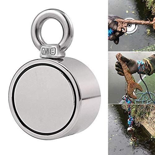 bestlle Double Sided Magnet fishing,Combined 600 LB Pulling Force,Super  Strong Round Neodymium Fishing Magnet with Eyebolt for Magnet Fishing and  Salvage in River, Sports Equipment, Fishing on Carousell