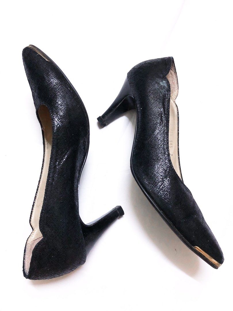 black glitter heels , Women's Fashion, Footwear, Heels on Carousell