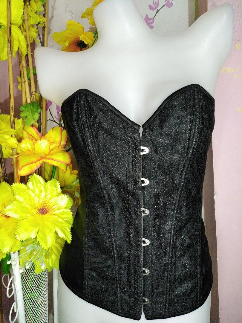 Black Glittered Magnetic Corset Top Xl, Women's Fashion, Tops, Others Tops  on Carousell