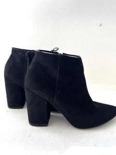 Black Suede Low Ankle Boots