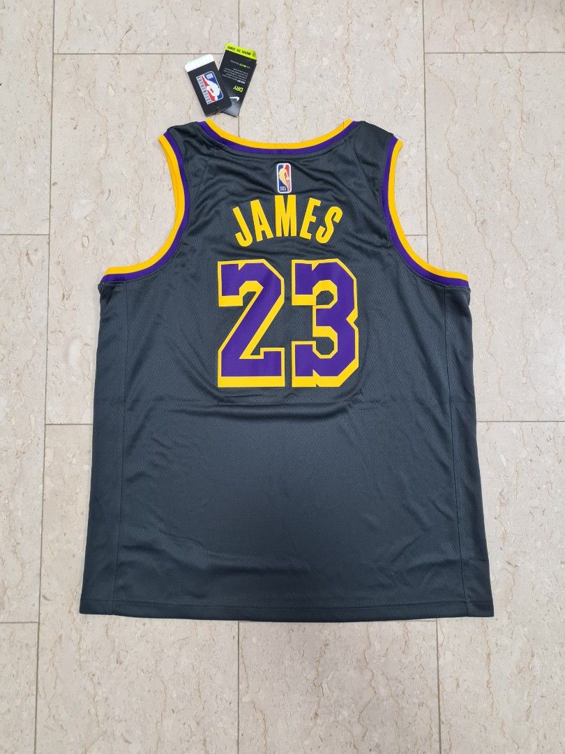 Nike Lebron James Lakers Earned Edition Swingman Jersey sz M / 44 Purple/Grey