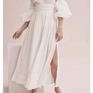 BNWT Country Road White Textured Maxi Skirt Size 4/XXS