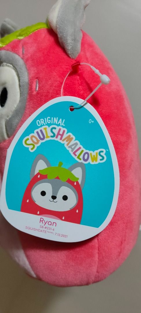 BRAND NEW AUTHENTIC Squishmallows Ryan the Strawberry Husky Dog Fruit ...