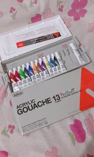 [SET] BRAND NEW Holbein Acrylic Gouache Paint Set of 12 Primary Colors