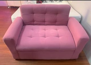 brandnew!! Love sofa 2 seater pink fabric uratex foam
