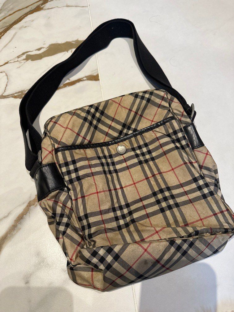 Burberry Check Messenger Cross Body Bag, Luxury, Bags & Wallets on