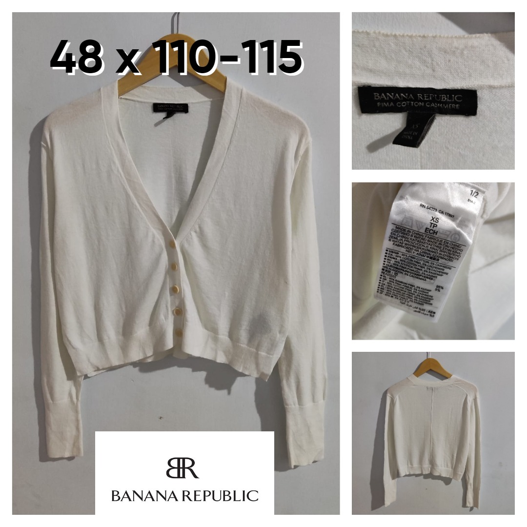 Cardigan Crop BANANA REPUBLIC Putih BW Broken White V Neck Pima Cotton Cashmere Premium Size S fit M Sweater Cardi Gemoy Atasan Outer Wanita Fesyen Wanita Pakaian Wanita Lainnya di Carousell