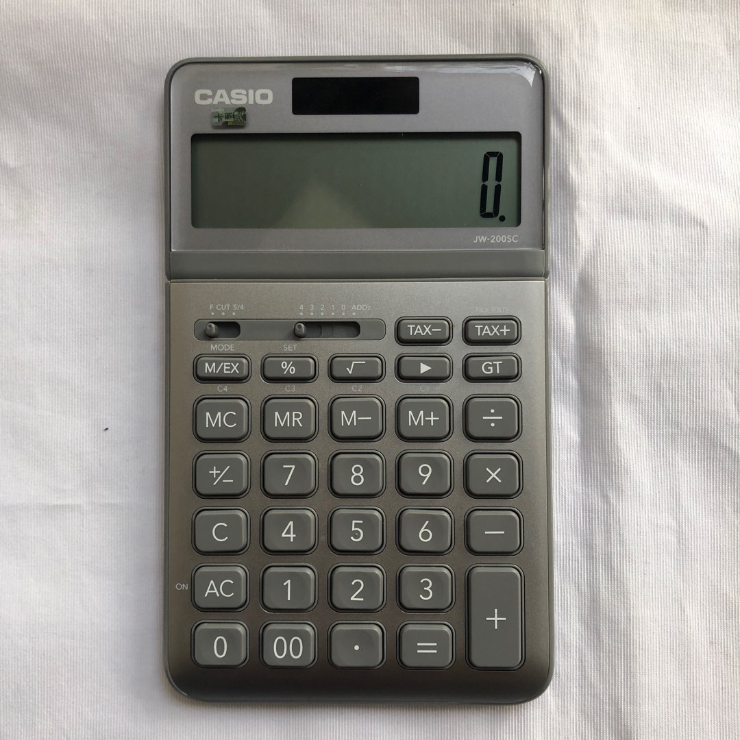 Casio JW200SC Basic Calculator with Leather Case in Silver on Carousell