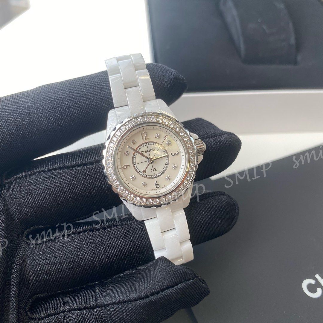Chanel J12 Watch 29MM Diamond H2572 White Ceramic smip 香奈兒