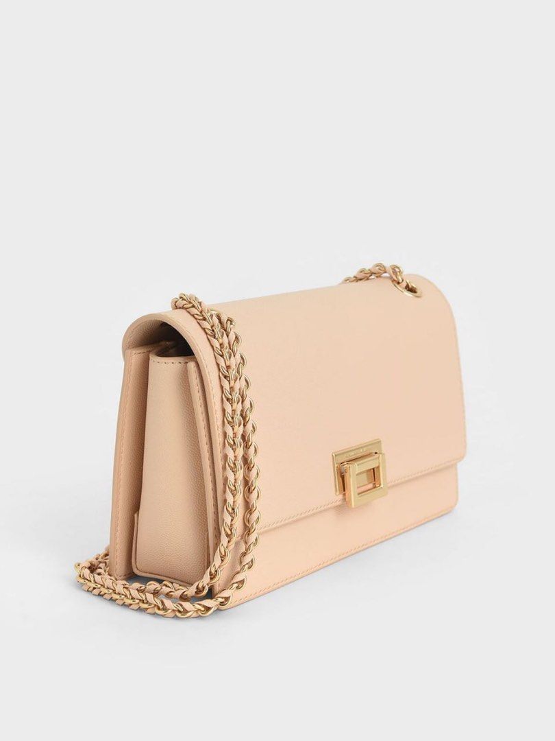 Charles and Keith Chain Strap Push Lock Shoulder Bag Women s