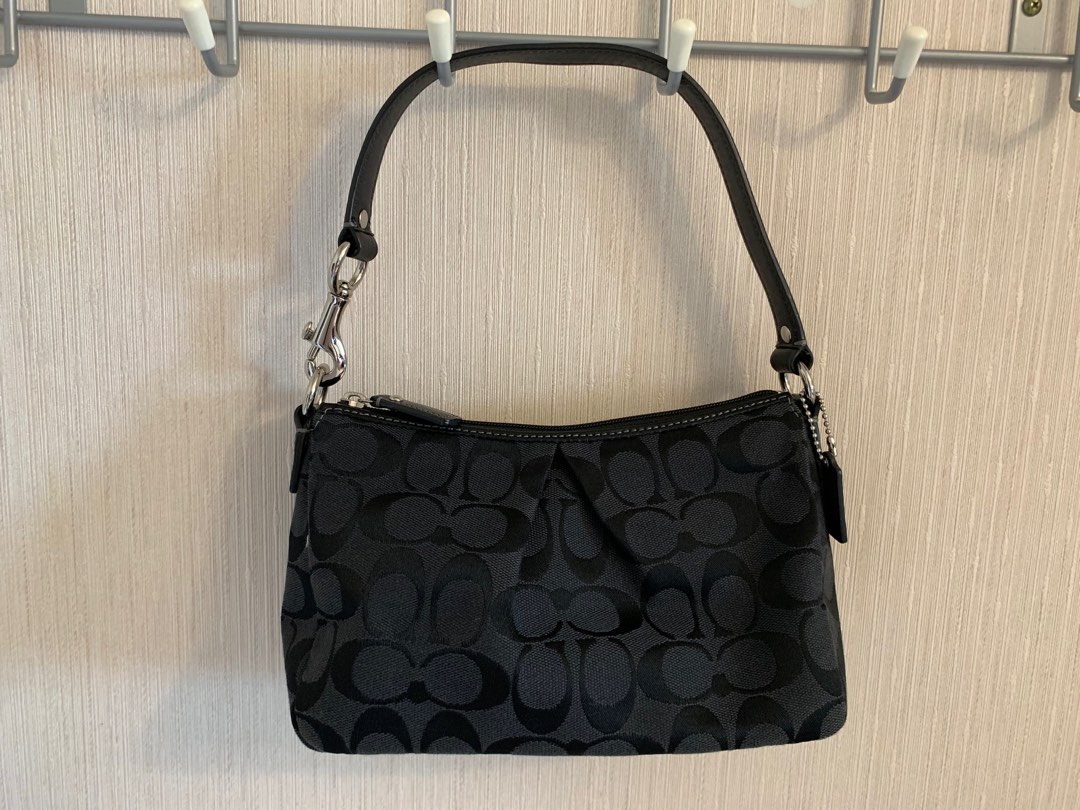 Coach logo Coach Mini Purse Signature Black Canvas