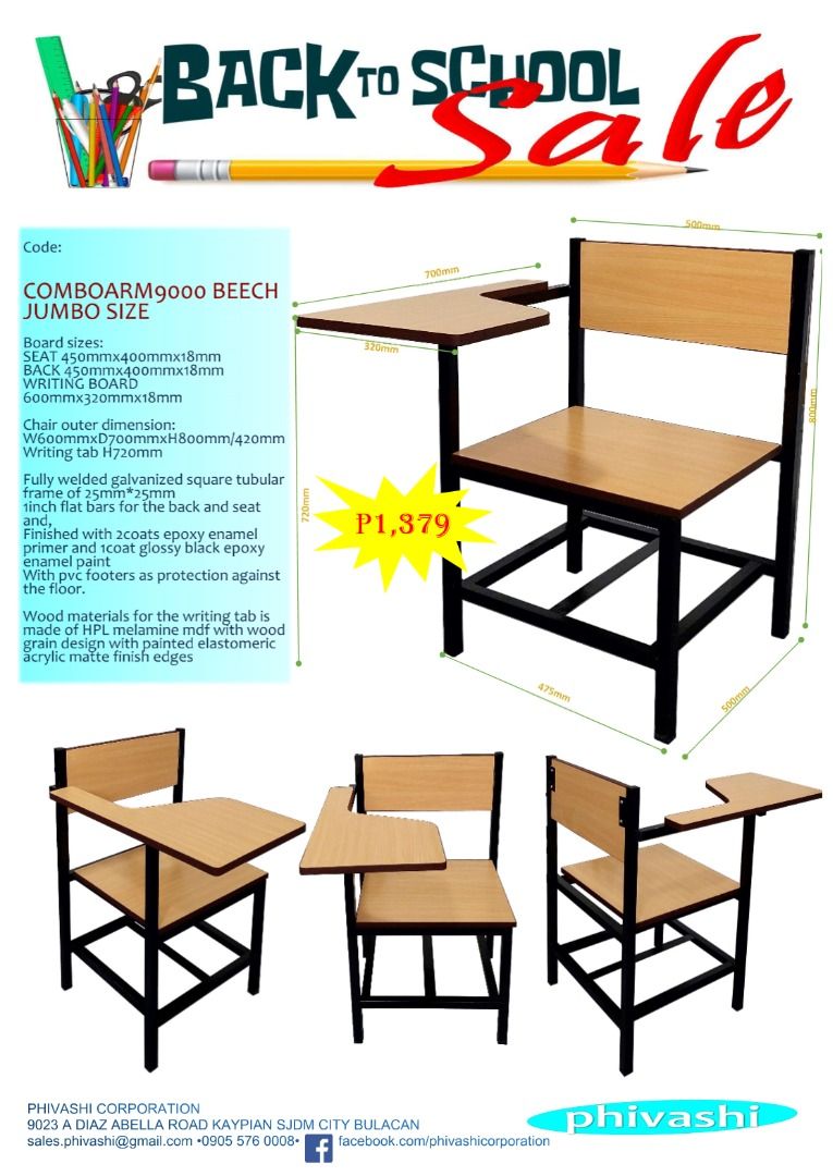 comboarm9000 jumbo size school armchair on Carousell