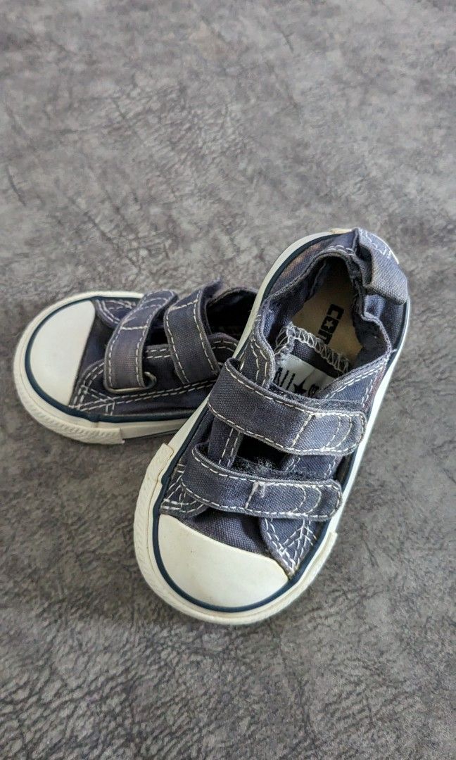 Converse toddler velcro clearance gray