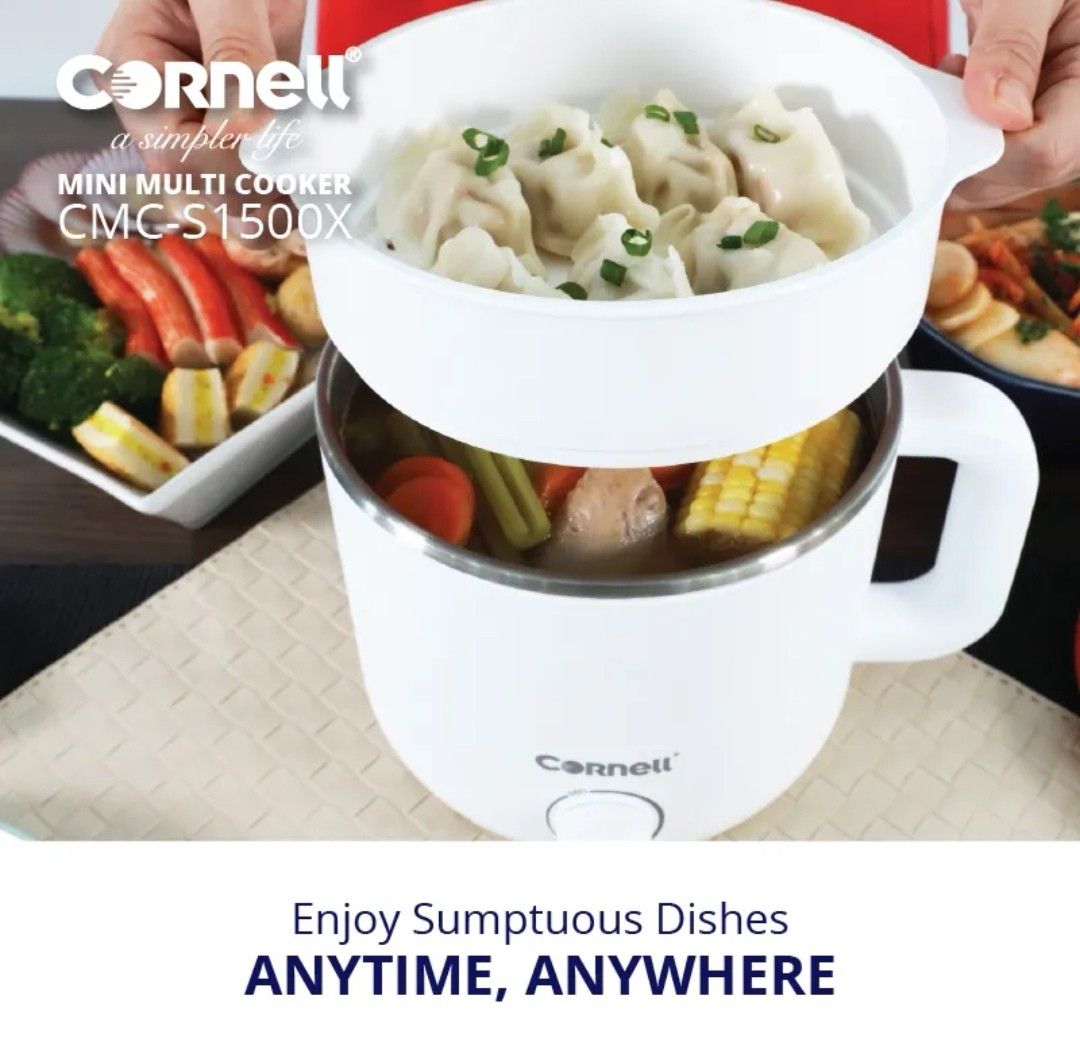 Cornell 1.5L Mini Multi Cooker with Steam Tray, Personal Steamboat