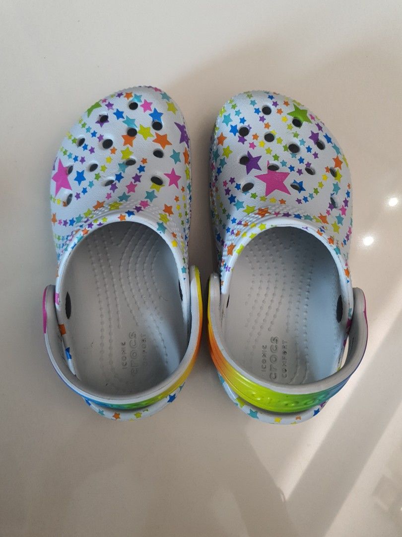 Rainbow crocs sandals hot sale