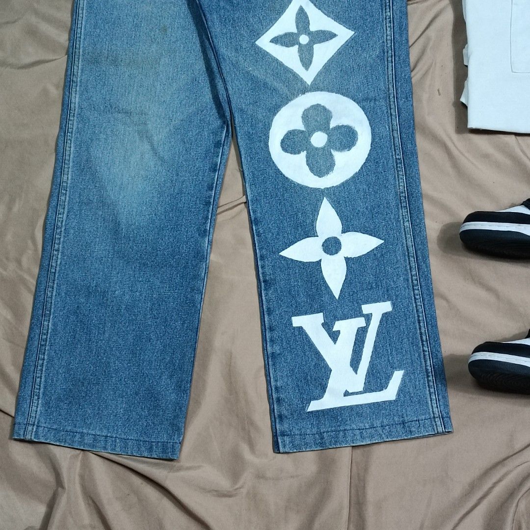 Custom LV pants, Women's Fashion, Bottoms, Other Bottoms on Carousell