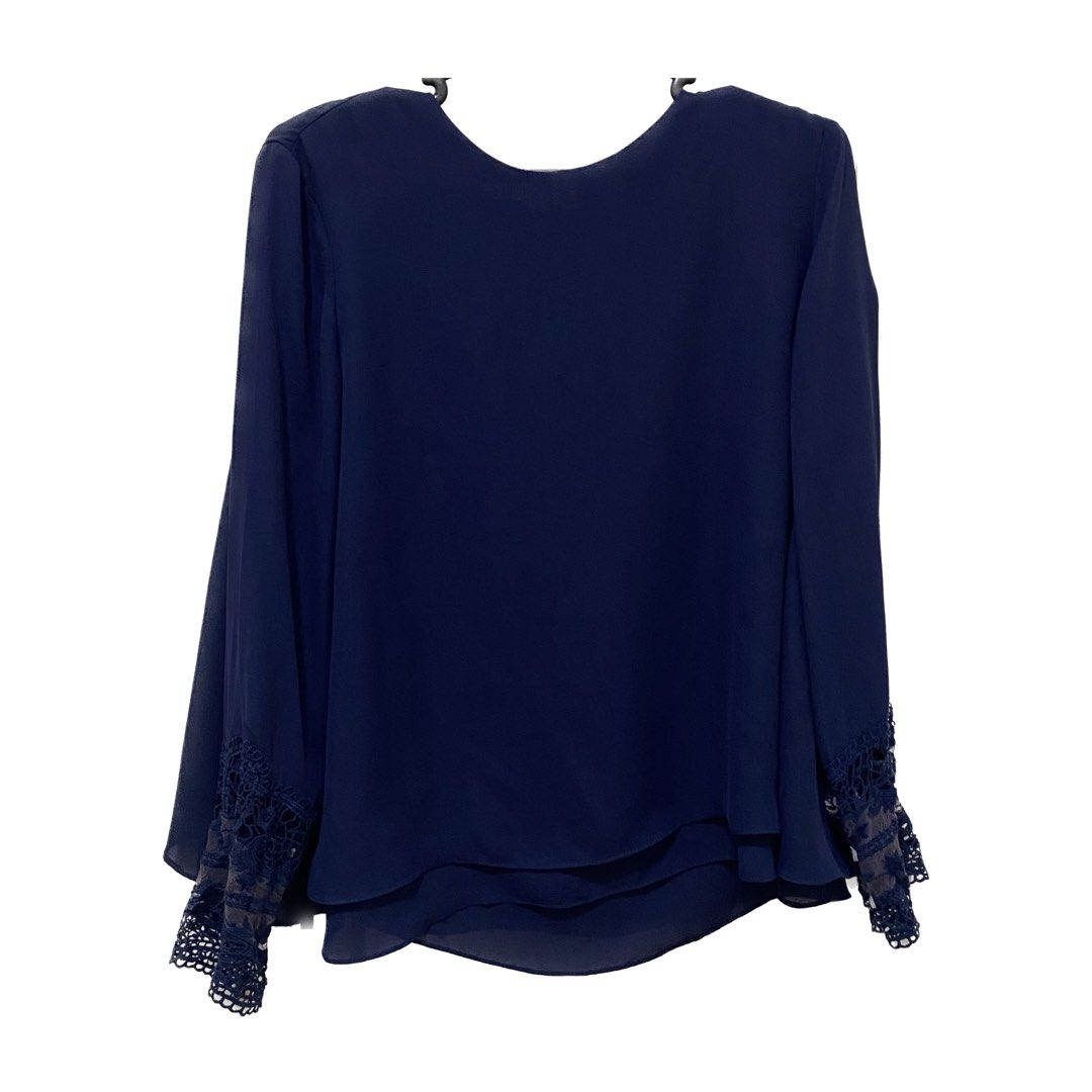 Dark Blue Top, Women's Fashion, Tops, Blouses on Carousell