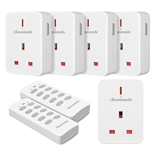 DEWENWILS Indoor Wireless Remote Control Outlet, Electrical Plug in on Off Power Switch, Wireless Wall Mounted Light Switch