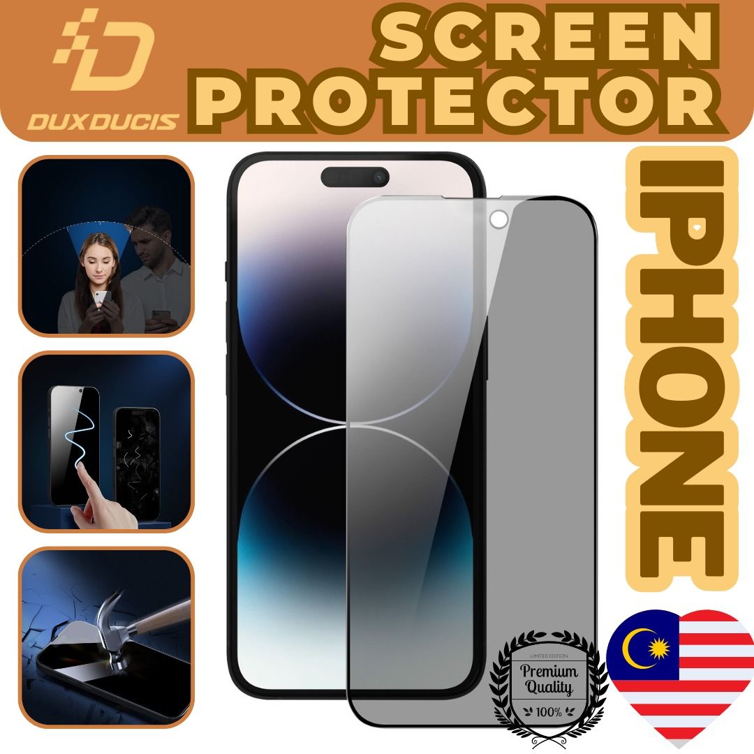 DUX DUCIS PRIVACY ANTI SPY Tempered Glass for iPhone 14 Plus 13 12 11 Mini  XR X XS Pro Max SE 7 8 Hard Screen Protector, Mobile Phones & Gadgets,  Mobile 