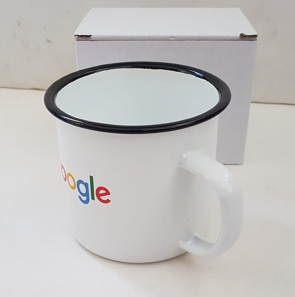 Exclusive Mug by Google, Active Lifestyle, Google Tin Cup, Google Tin Can with Handle, Curio