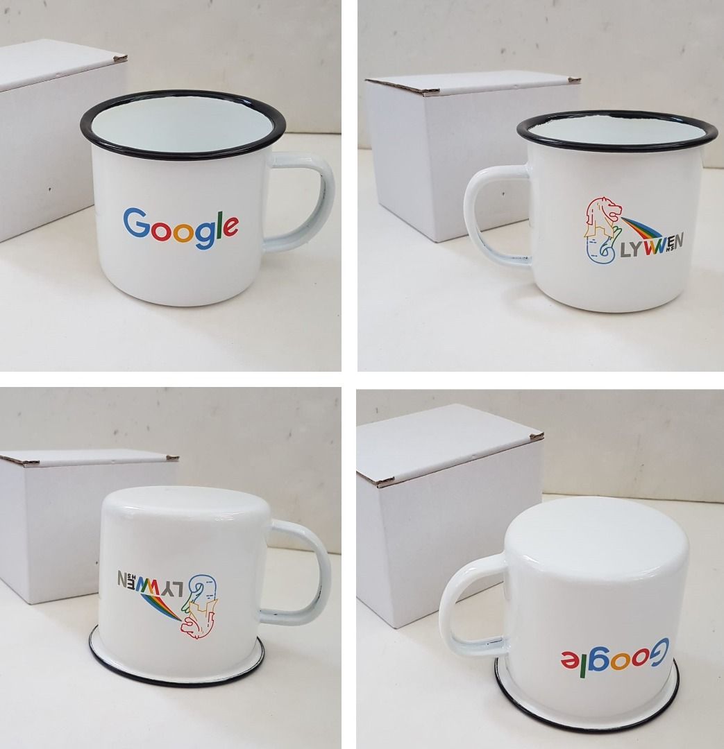 Exclusive Mug by Google, Active Lifestyle, Google Tin Cup, Google Tin Can with Handle, Curio