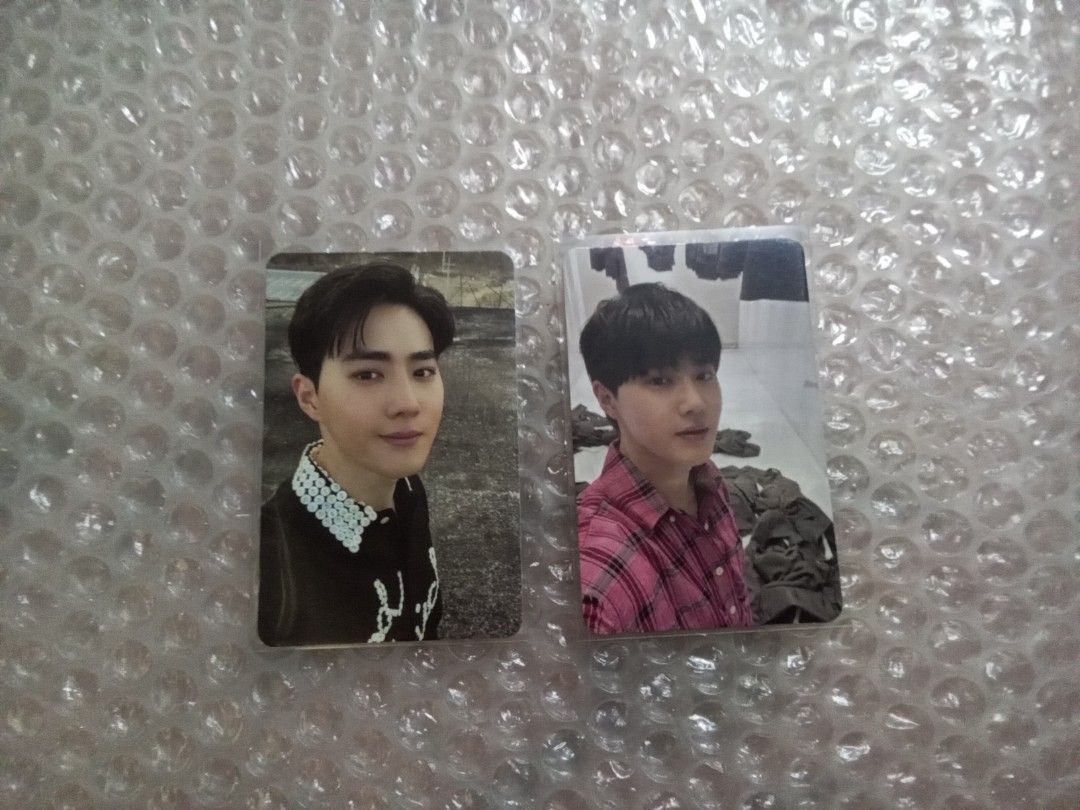 Exo Suho Grey Suit Photocards (each) (Category: K-Wave Merchandise) located in Dagupan City. Submitted by yandiiiyandi (Listing ID 1235151636, Image 1). Description: wts all in good condition 250 php each photocard mop: gcash or maya.