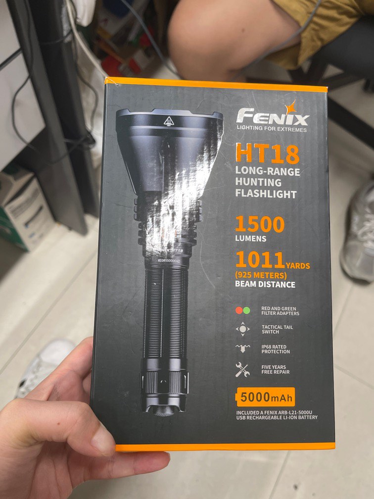 FENIX HT18 最強射程925米LED 電筒(1500流明) 附送原廠USB 充電池), 家庭電器, 其他家庭電器- Carousell
