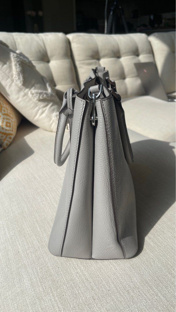 Michael kors mercer large leather tote pearl grey sales