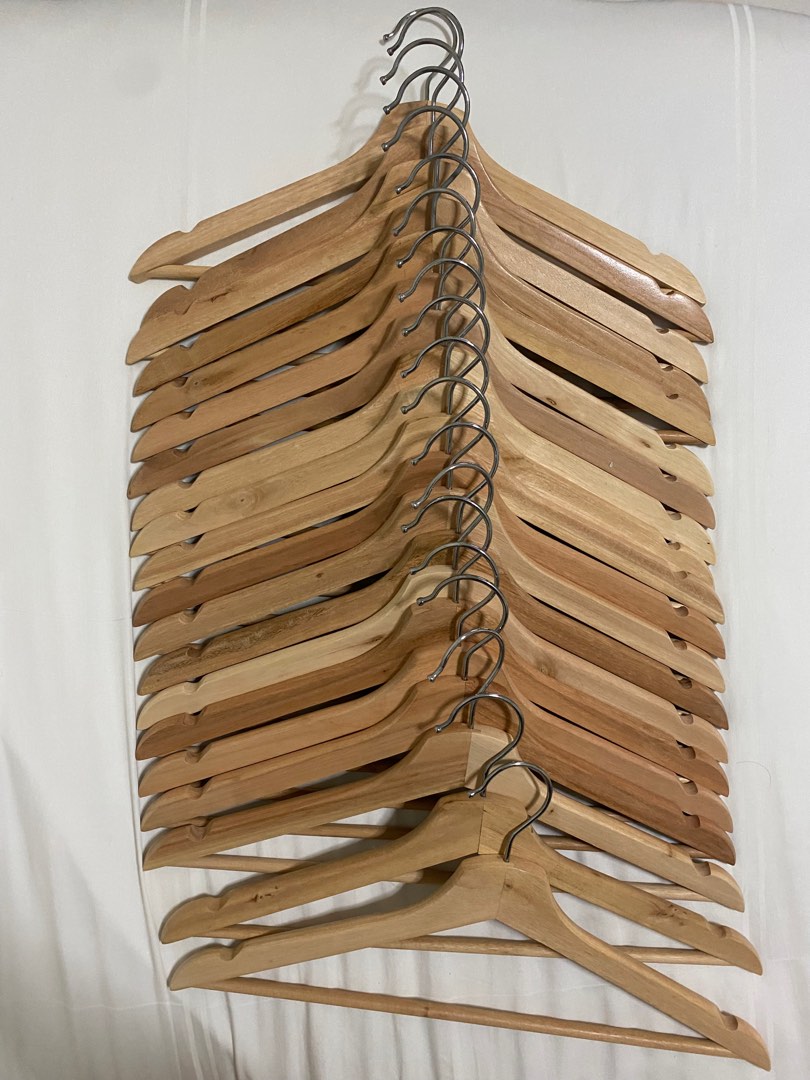 [FREE] IKEA wood hanger x20, Furniture & Home Living, Home Improvement
