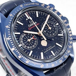 FS.BNIB OMEGA SPEEDMASTER MOONWATCH CO-AXIAL MASTER CHRONOMETER MOONPHASE AUTOMATIC CHRONOGRAPH BLUE SIDE OF THE MOON “AVENTURINE” 44.25MM WATCH 304.93.44.52.03.002