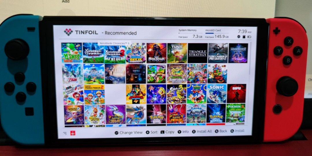 Fully jailbroken nintendo switch oled neon 256gb, Video Gaming, Video