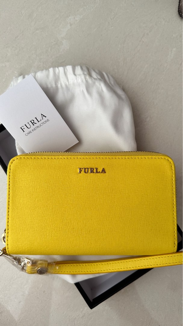 Furla neon yellow wallet