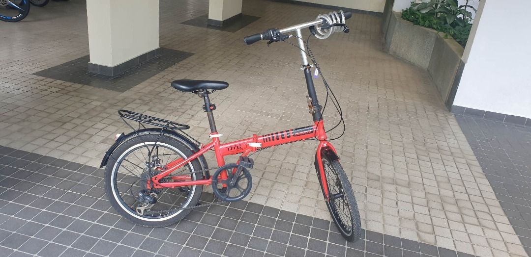 Foldable bike GIERN with equipment lock pannier rock pump