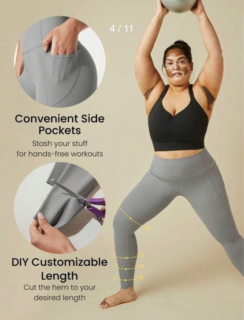 GLOWMODE 24 StretchFit High-Stretch Wide Waistband Tummy Control Pocket  Gym Leggings, Women's Fashion, Activewear on Carousell