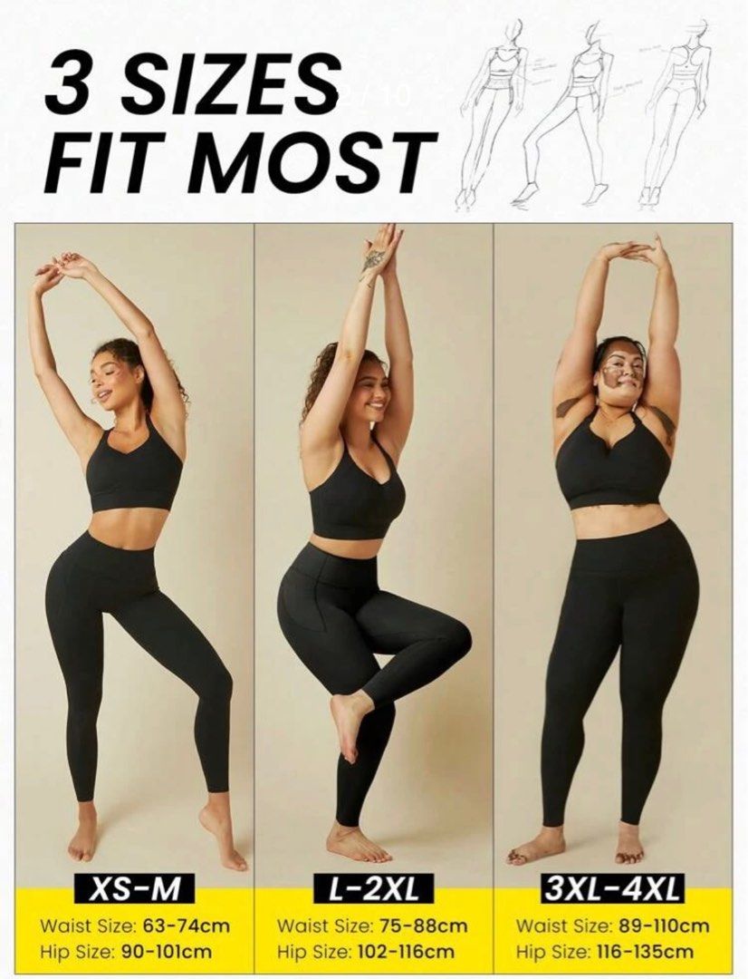 GLOWMODE 24 StretchFit High-Stretch Wide Waistband Tummy Control Pocket  Gym Leggings, Women's Fashion, Activewear on Carousell