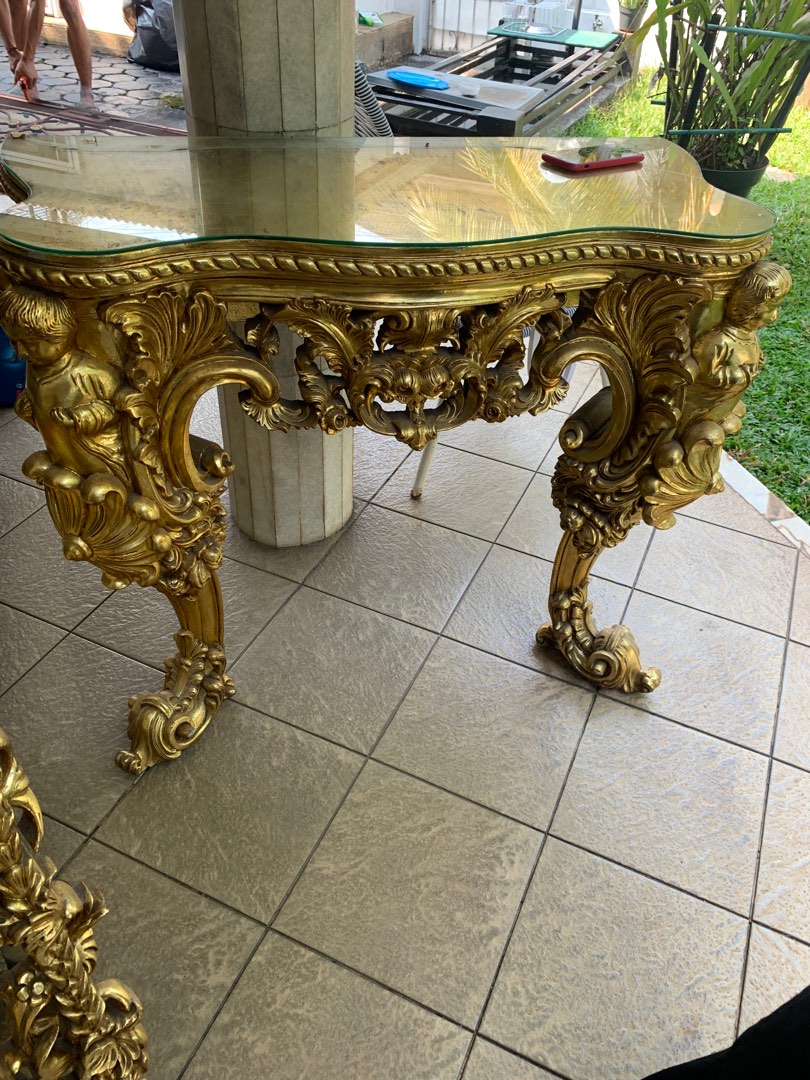 Gold table on Carousell