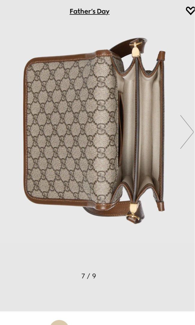 Gucci Messenger Bag With Interlocking G In Beige And Ebony