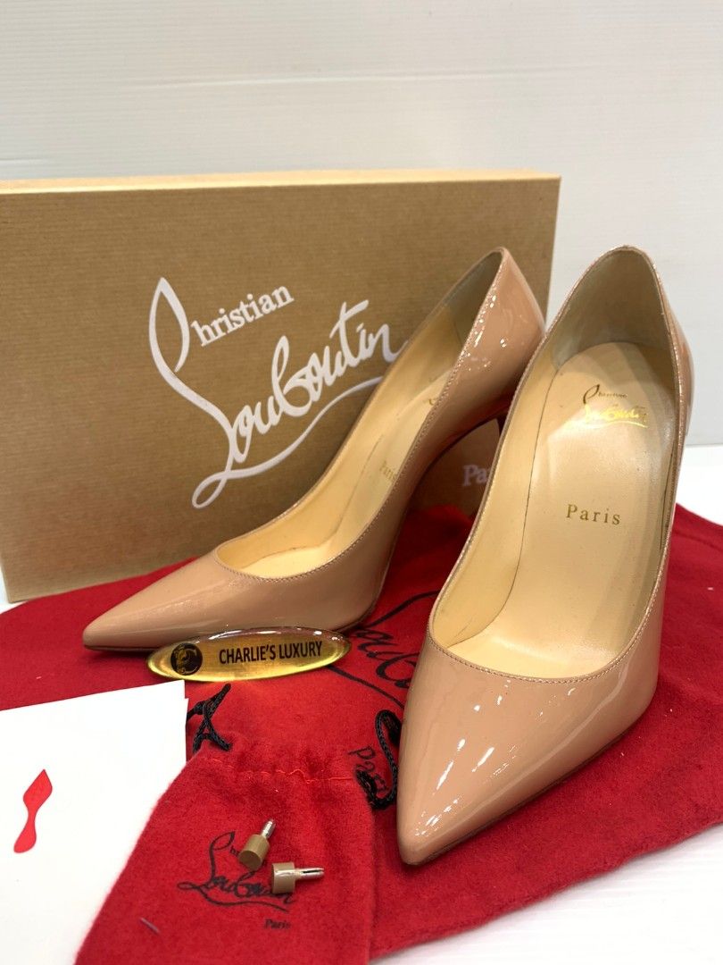 Heels Christian louboutin nude paten sz 36.5 insole 24 with db box