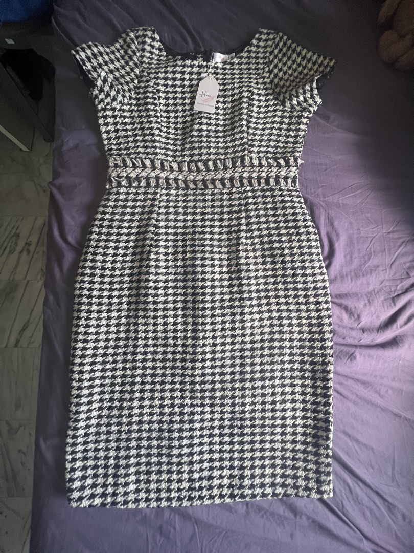 Houndstooth Tweed dress, Women's Fashion, Dresses & Sets, Dresses on