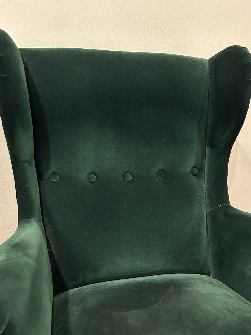 Green wingback hotsell chair ikea