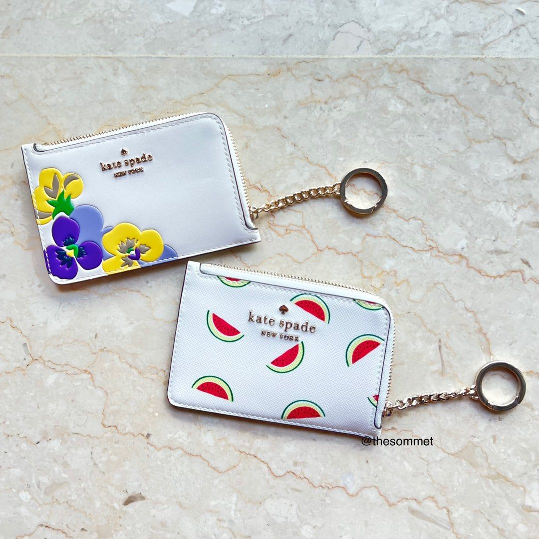 IN STOCK AUTHENTIC Kate Spade Staci Watermelon Party Medium L-zip Card  Holder