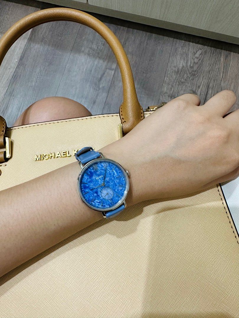 JAM TANGAN FOSSIL KALYA ES5076 BLUE LEATHER STRAP KULIT  display picture 2