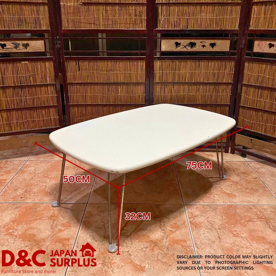 Japan White Solid Wood Low Folding Table / Bed Table / Laptop Table on