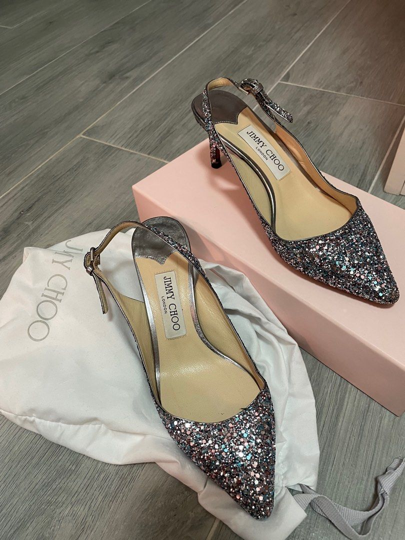 Jimmy choo cheap glitter slingback