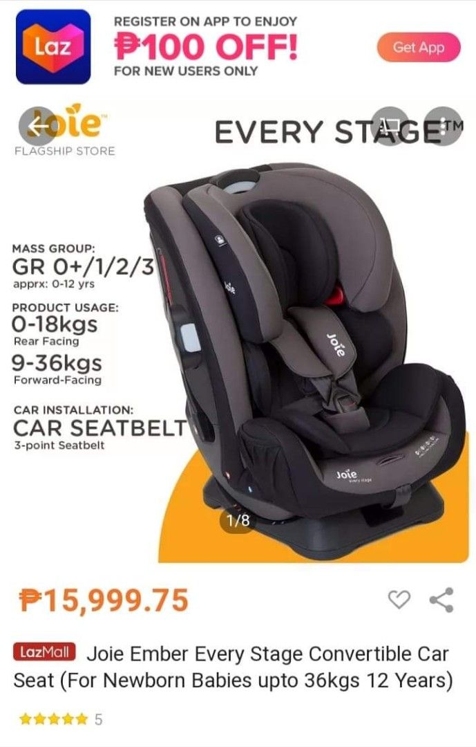 JOIE Ember Every Stage Car Seat, Babies & Kids, Going Out, Car Seats