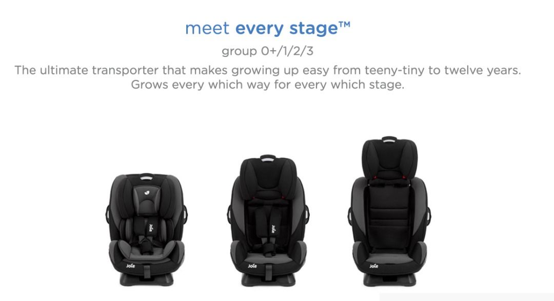 Joie Every Stage Car Seat Newborn up to 12 years, Babies & Kids, Going