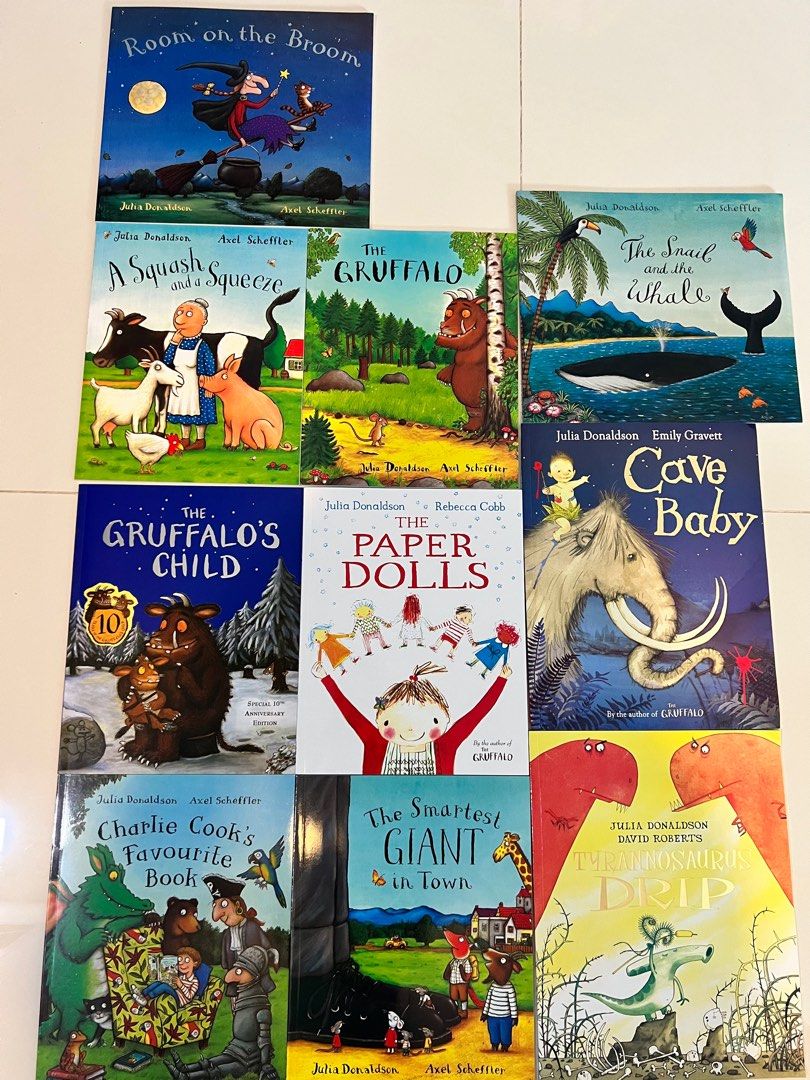 Julia Donaldson Story Collection 10 Books Set Gruffalo,Paper Dolls,Cave  Baby