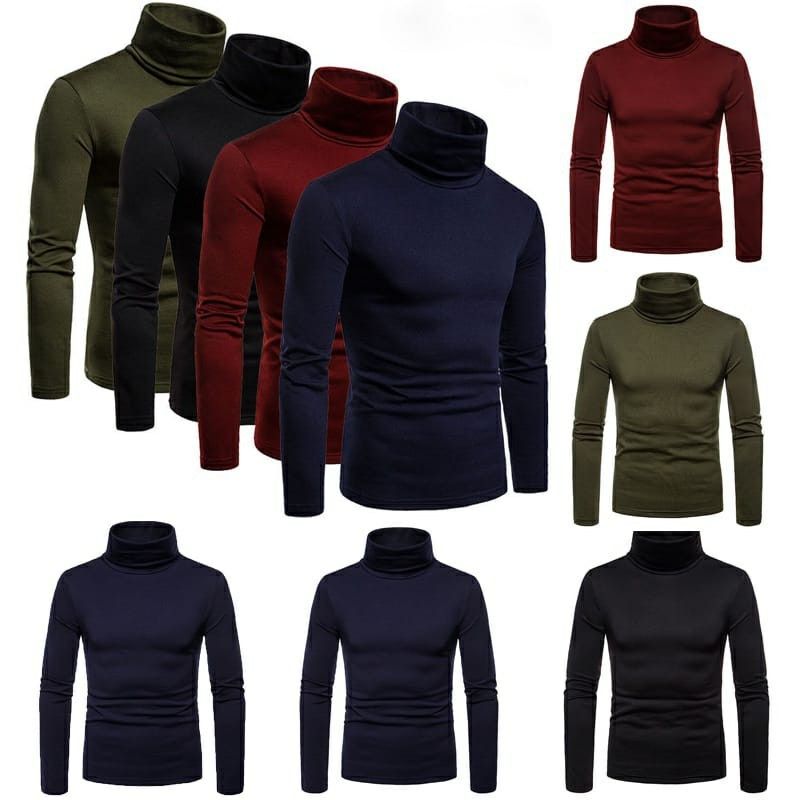 Kaos turtleneck pria hot sale