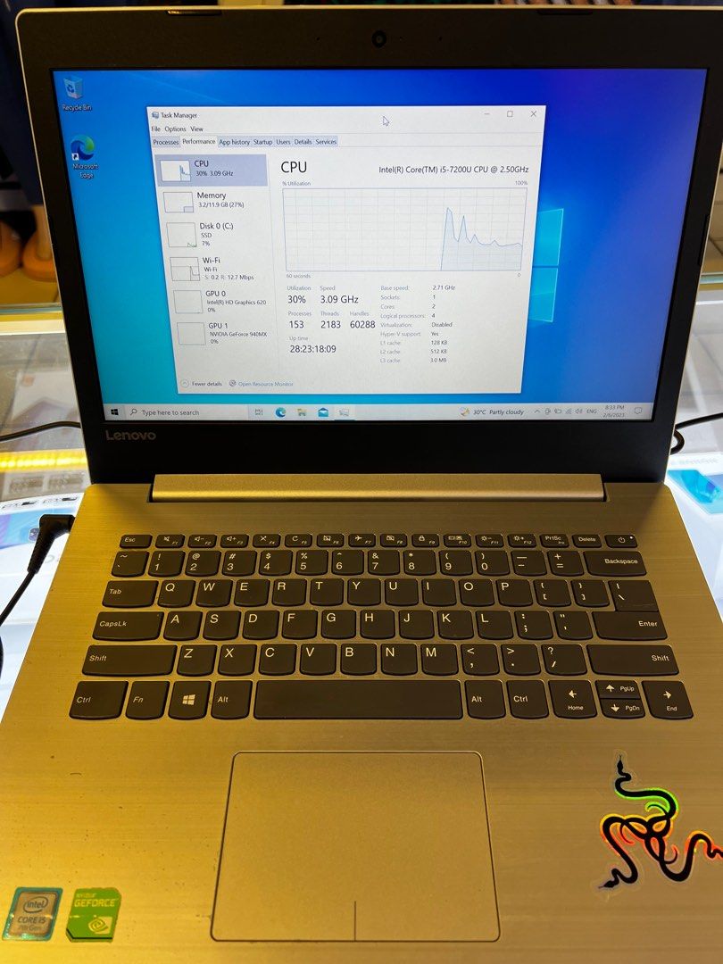 Lenovo ideapad 320 i5 7th nvidia940mx 12GB ram 480gb ssd