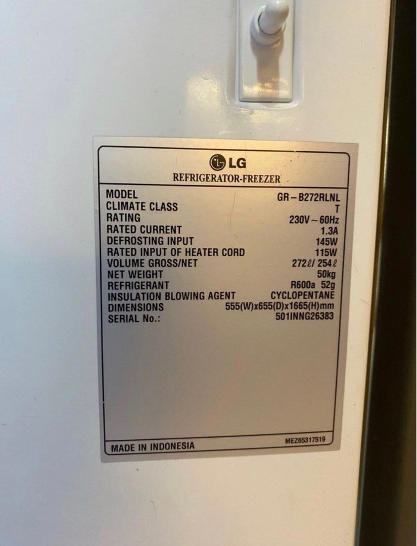 LG Refrigerator Smart Inverter 9.6 cu. ft. NEGOTIABLE, TV & Home